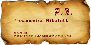 Prodanovics Nikolett névjegykártya