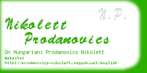 nikolett prodanovics business card